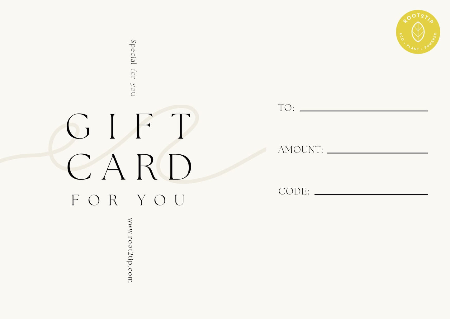 Root2Tip E-Gift Card — Digital Gift Voucher for Natural Hair Care