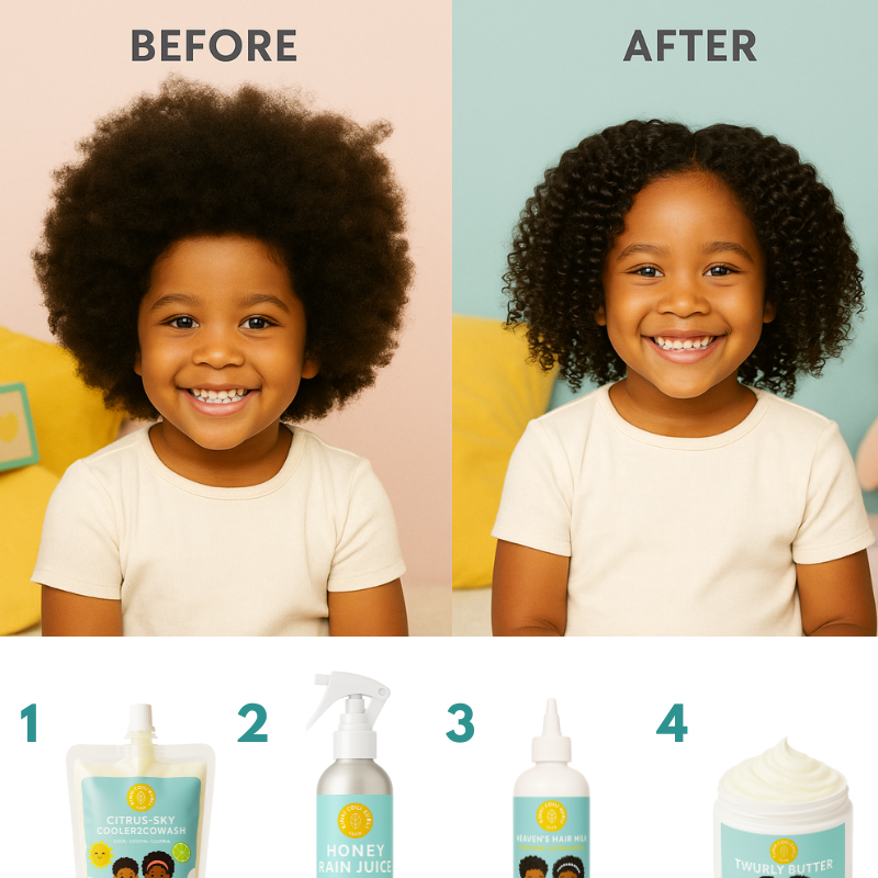 Root2Tip Twist + Gro Kit — 4-Step Detangle & Style System for Curly Kids